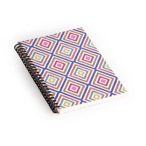 Emanuela Carratoni Colorful Painted Geometry Spiral Notebook