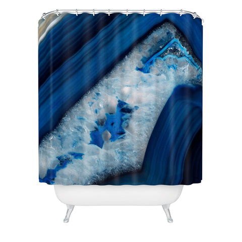 Emanuela Carratoni Deep Blue Agate Shower Curtain