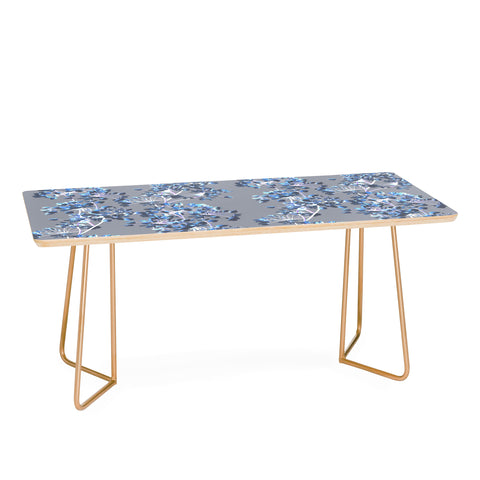 Emanuela Carratoni Delicate Floral Pattern in Blue Coffee Table