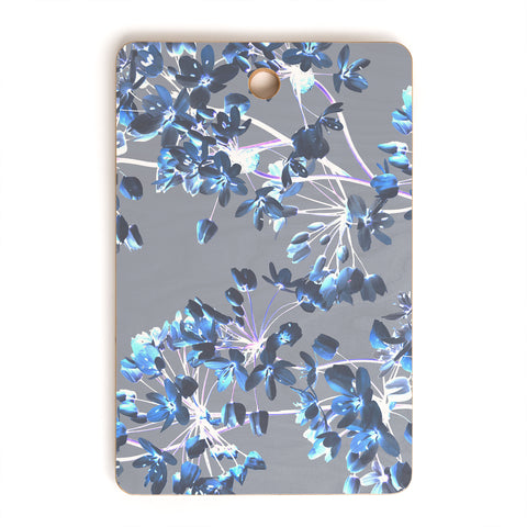 Emanuela Carratoni Delicate Floral Pattern in Blue Cutting Board Rectangle