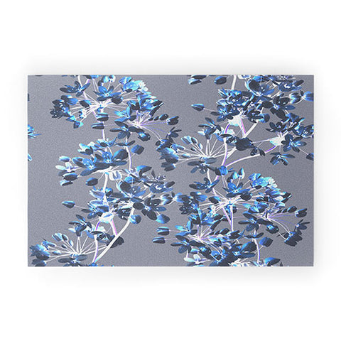Emanuela Carratoni Delicate Floral Pattern in Blue Welcome Mat