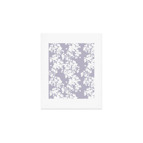 Emanuela Carratoni Delicate Floral Pattern on Lilac Art Print