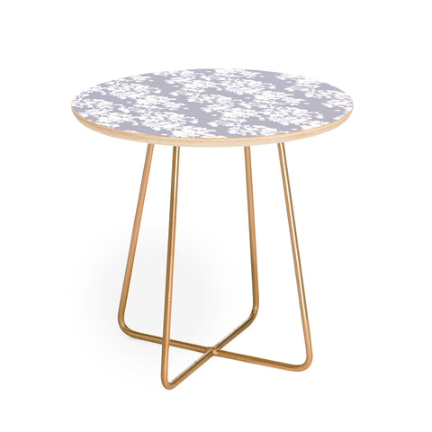Emanuela Carratoni Delicate Floral Pattern on Lilac Round Side Table