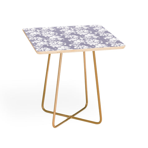 Emanuela Carratoni Delicate Floral Pattern on Lilac Side Table