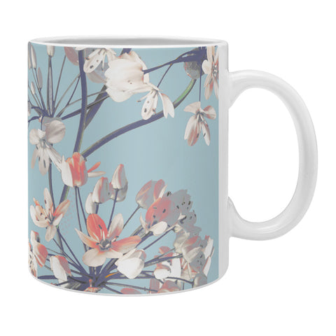 Emanuela Carratoni Delicate Flowers Pattern on Light Blue Coffee Mug