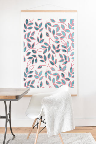 Emanuela Carratoni Delicate Leaves Pattern Art Print And Hanger