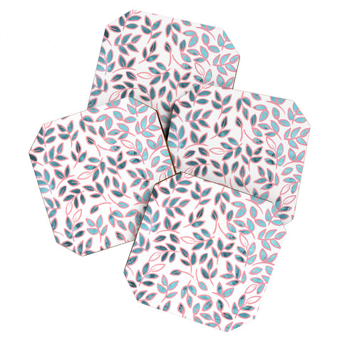 Emanuela Carratoni Delicate Leaves Pattern Coaster Set
