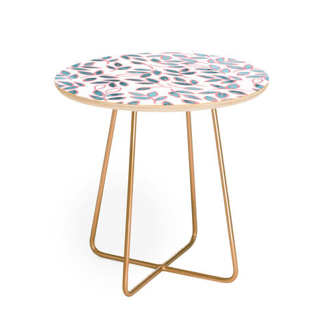 Emanuela Carratoni Delicate Leaves Pattern Round Side Table