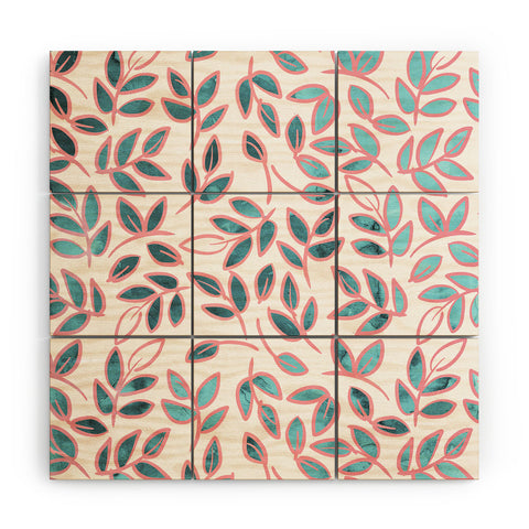 Emanuela Carratoni Delicate Leaves Pattern Wood Wall Mural