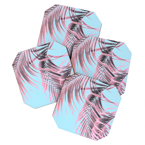 Emanuela Carratoni Delicate Pink Palms Coaster Set