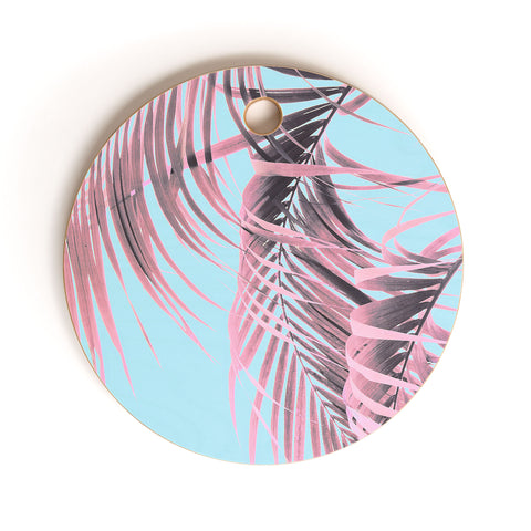 Emanuela Carratoni Delicate Pink Palms Cutting Board Round