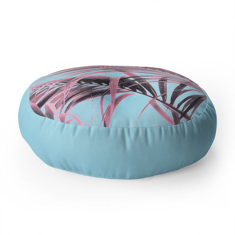 Emanuela Carratoni Delicate Pink Palms Floor Pillow Round