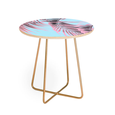 Emanuela Carratoni Delicate Pink Palms Round Side Table