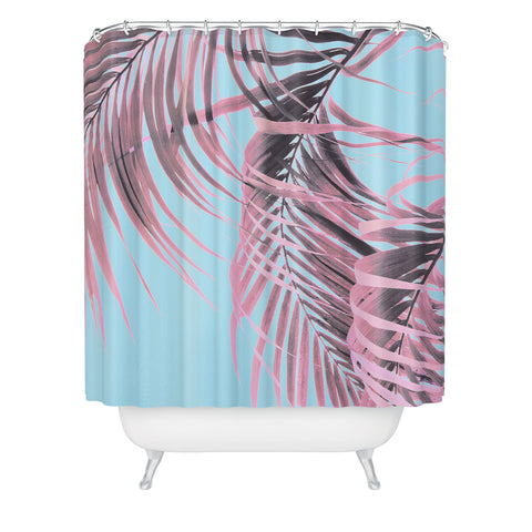 Emanuela Carratoni Delicate Pink Palms Shower Curtain