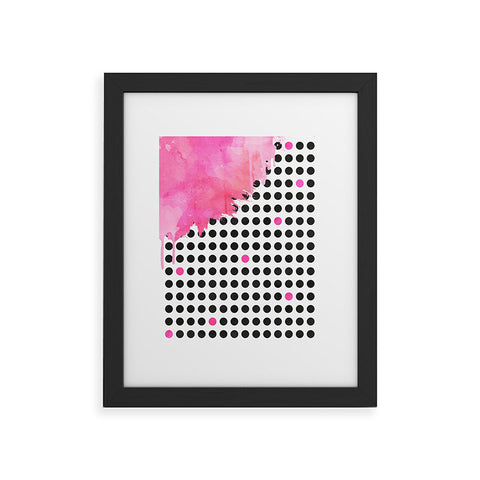 Emanuela Carratoni Dripped Polka Dots Framed Art Print