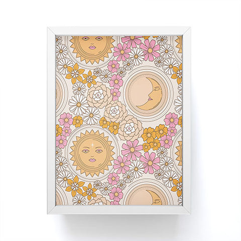 Emanuela Carratoni Floral Moon and Sun Framed Mini Art Print