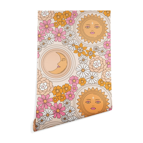 Emanuela Carratoni Floral Moon and Sun Wallpaper
