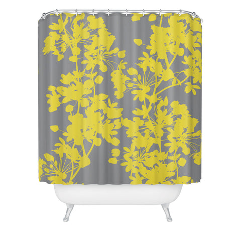 Emanuela Carratoni Flowers on Ultimate Gray Shower Curtain