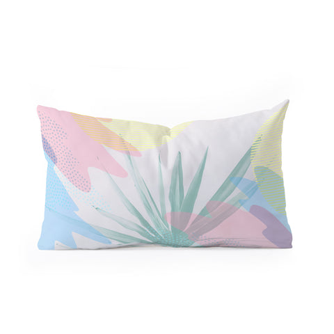 Emanuela Carratoni Geometric Palm Oblong Throw Pillow
