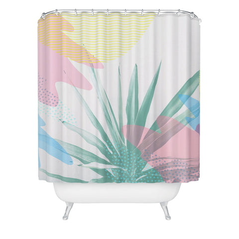 Emanuela Carratoni Geometric Palm Shower Curtain