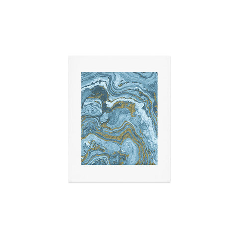 Emanuela Carratoni Gold Waves on Blue Art Print