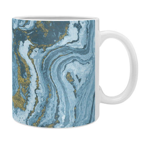 Emanuela Carratoni Gold Waves on Blue Coffee Mug