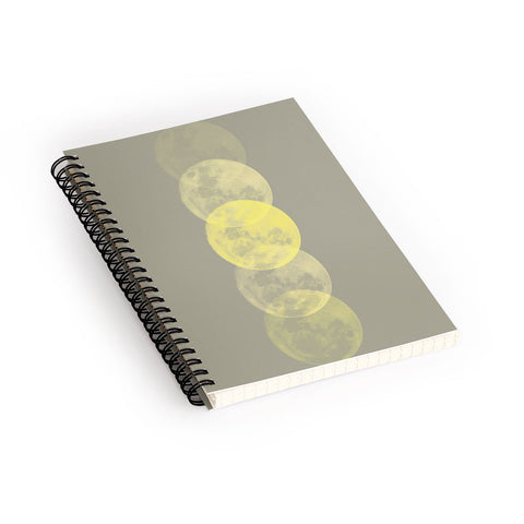 Emanuela Carratoni Gray and Illuminating Moon Spiral Notebook