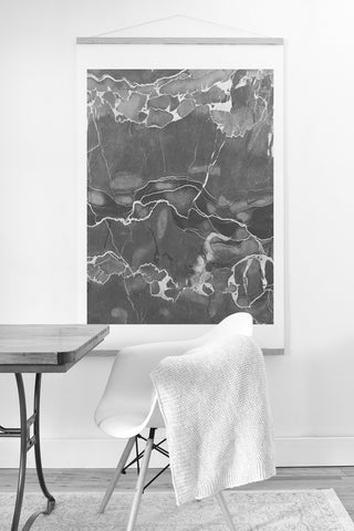 Emanuela Carratoni Grey Marble Art Print And Hanger