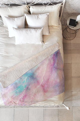 Emanuela Carratoni Iridescent Marble Fleece Throw Blanket