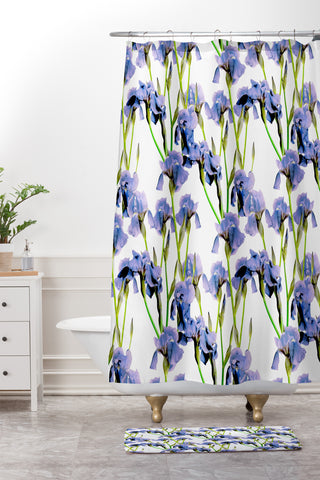 Emanuela Carratoni Iris Spring Pattern Shower Curtain And Mat