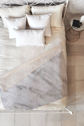 Emanuela Carratoni Italian Marble Carrara Fleece Throw Blanket