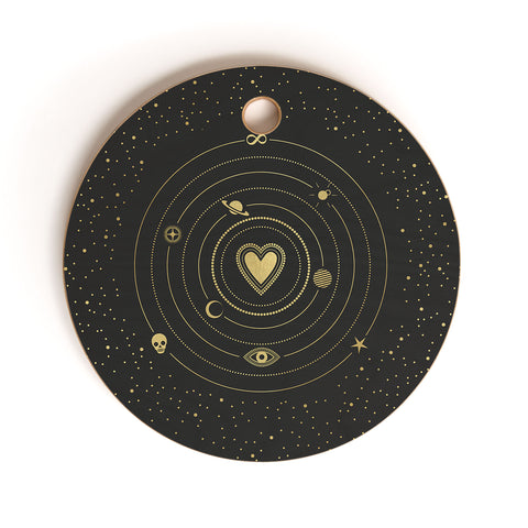 Emanuela Carratoni Love Universe in Gold Cutting Board Round