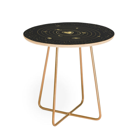 Emanuela Carratoni Love Universe in Gold Round Side Table