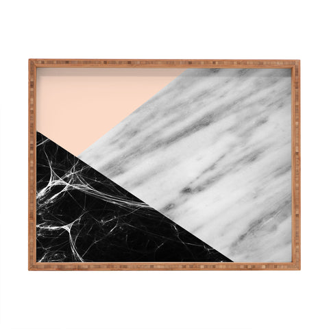 Emanuela Carratoni Marble Collage with Pink Rectangular Tray