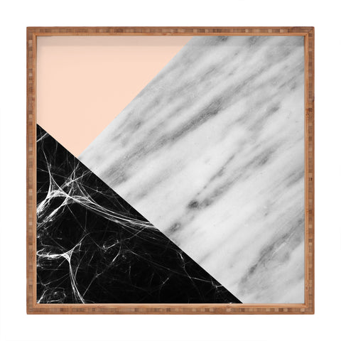 Emanuela Carratoni Marble Collage with Pink Square Tray