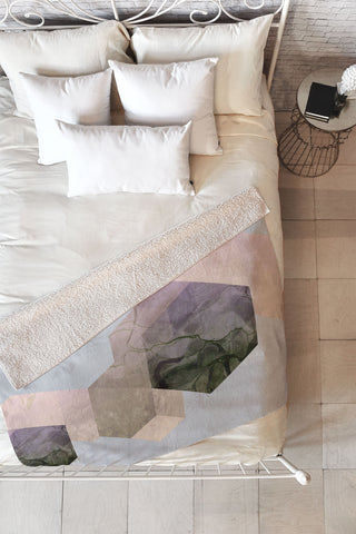Emanuela Carratoni Marble Geometry Fleece Throw Blanket