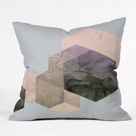 Emanuela Carratoni Marble Geometry Outdoor Throw Pillow