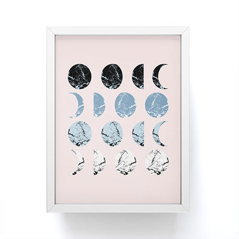 Emanuela Carratoni Marble Moon Phases Framed Mini Art Print