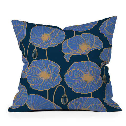 Emanuela Carratoni Moody Blue Garden Throw Pillow