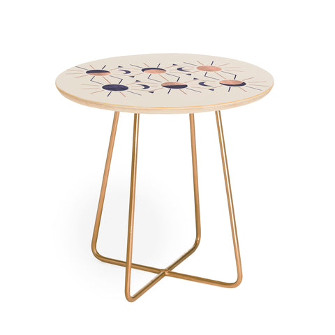 Emanuela Carratoni Moon and Sun Rose Gold Round Side Table