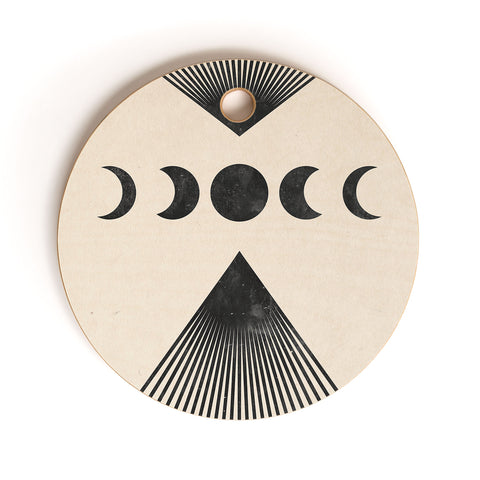 Emanuela Carratoni Moon Phases on Mountains Cutting Board Round