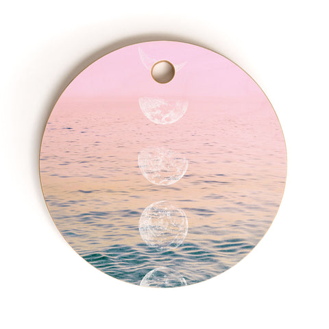 Emanuela Carratoni Moontime on the Beach Cutting Board Round