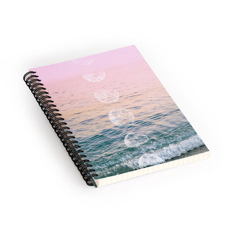 Emanuela Carratoni Moontime on the Beach Spiral Notebook