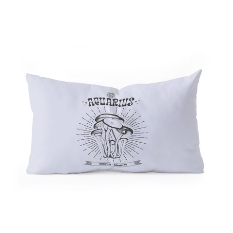 Emanuela Carratoni Mushrooms Zodiac Aquarius Oblong Throw Pillow