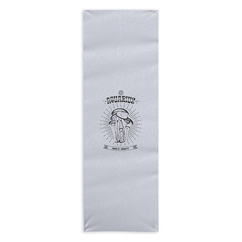 Emanuela Carratoni Mushrooms Zodiac Aquarius Yoga Towel