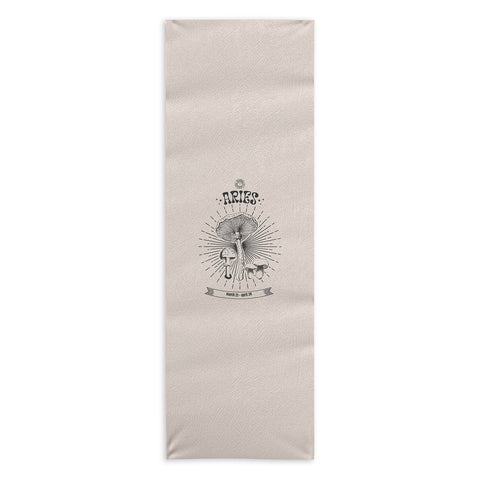 Emanuela Carratoni Mushrooms Zodiac Aries Yoga Towel