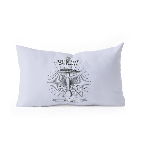 Emanuela Carratoni Mushrooms Zodiac Gemini Oblong Throw Pillow