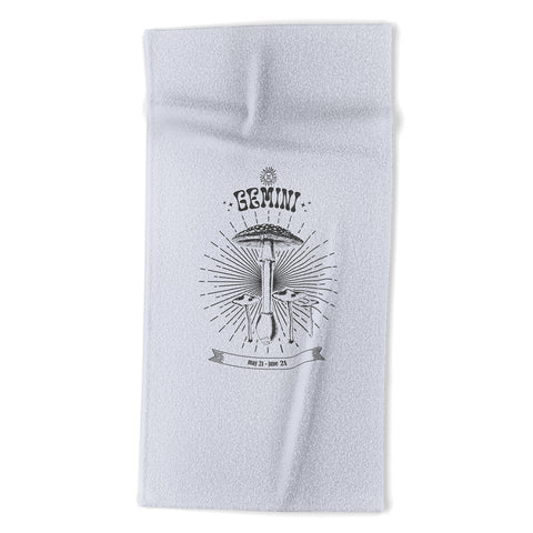 Emanuela Carratoni Mushrooms Zodiac Gemini Beach Towel