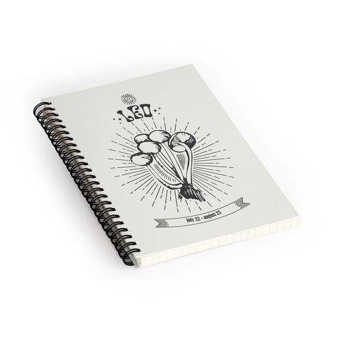 Emanuela Carratoni Mushrooms Zodiac Leo Spiral Notebook