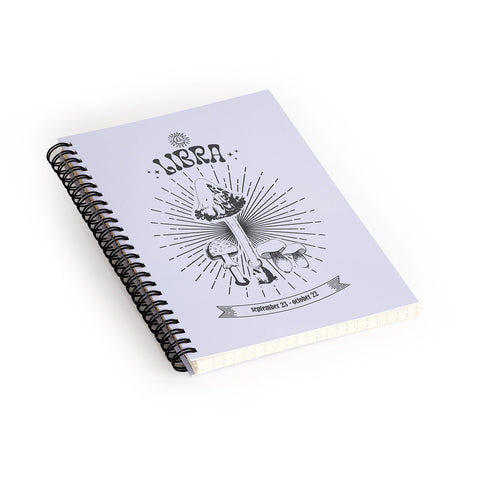 Emanuela Carratoni Mushrooms Zodiac Libra Spiral Notebook
